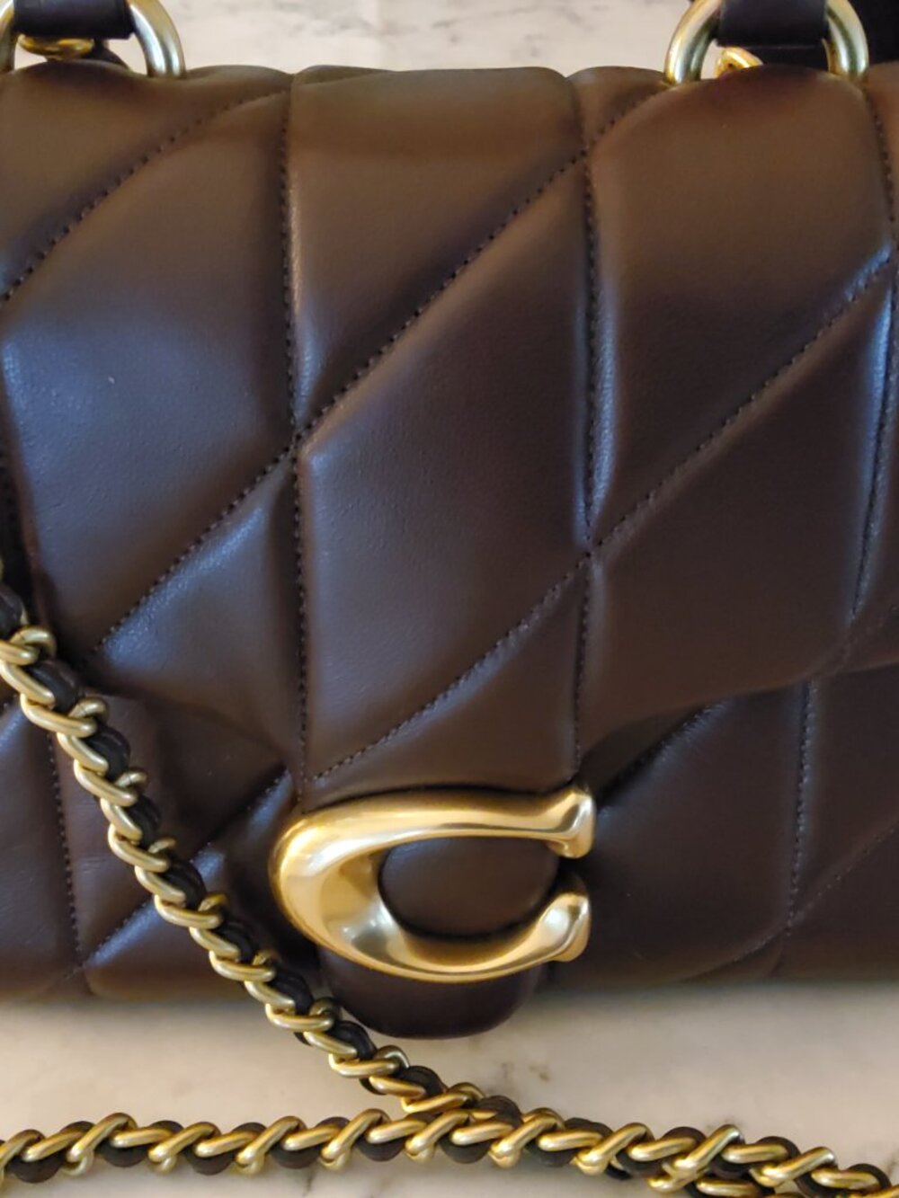 Coach Tabby Mini Quilted Top Handle in Maple CCC12 - Picture 2 of 7